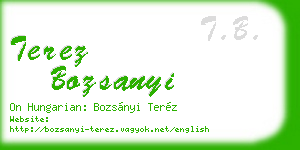 terez bozsanyi business card